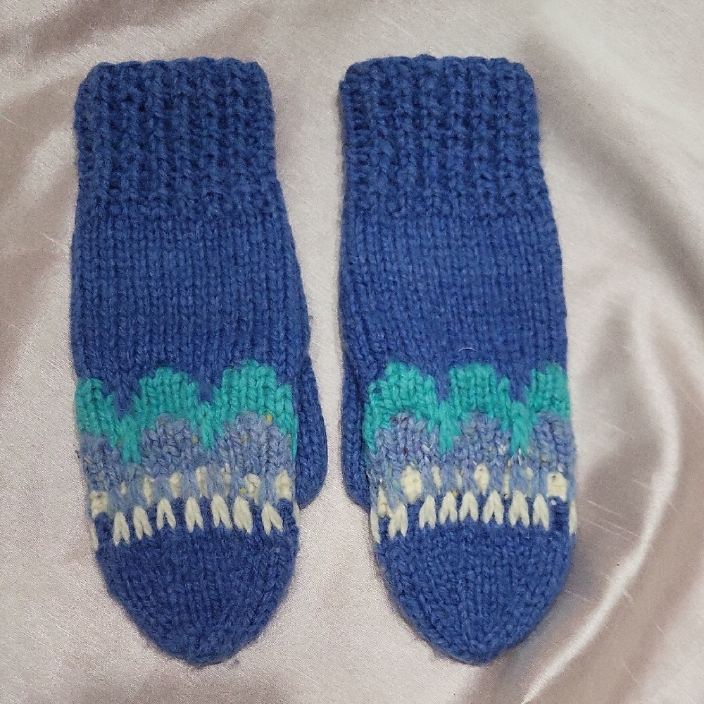 Hand Knit Wool Mittens Denmark